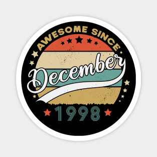 Awesome Since December 1998 Birthday Retro Sunset Vintage Magnet